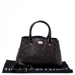 مملوكة مسبقًا حقيبة كوتش كارياول ميني شريستي كانفاس مقوي بنيه داكنه