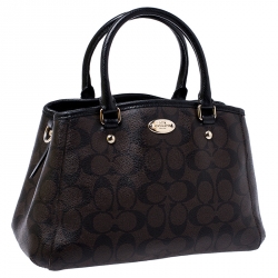 مملوكة مسبقًا حقيبة كوتش كارياول ميني شريستي كانفاس مقوي بنيه داكنه