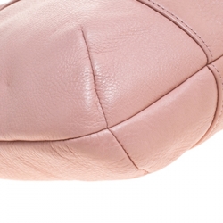 Pre Owned Coach Leather Side Zipped Shoulder Bag