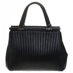 Pre Owned Coach Black Leather Beaded Grace Satchel 