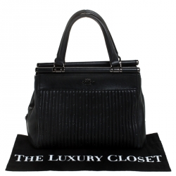 Pre Owned Coach Black Leather Beaded Grace Satchel 