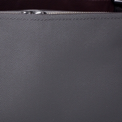 Pre Owned Coach Dark Grey Leather Chain Shoulder Bag