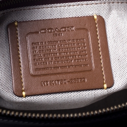 Pre Owned Coach Dark Grey Leather Chain Shoulder Bag