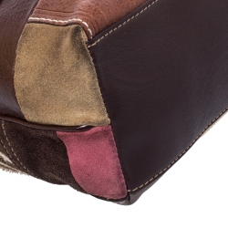 Coach Multicolor Patchwork Canvas/Leather/Suede and Calfhair Pochette