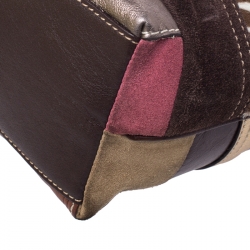 Coach Multicolor Patchwork Canvas/Leather/Suede and Calfhair Pochette