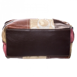 Coach Multicolor Patchwork Canvas/Leather/Suede and Calfhair Pochette