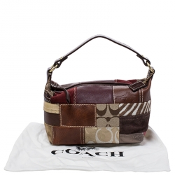 Coach Multicolor Patchwork Canvas/Leather/Suede and Calfhair Pochette