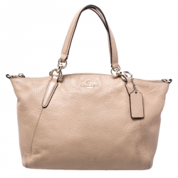 Pre Owned Coach Beige Leather Ava Satchel