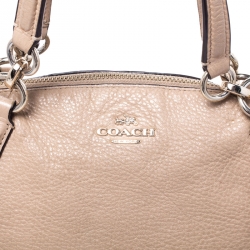 Pre Owned Coach Beige Leather Ava Satchel