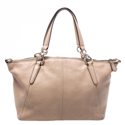 Pre Owned Coach Beige Leather Ava Satchel