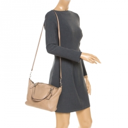 Pre Owned Coach Beige Leather Ava Satchel