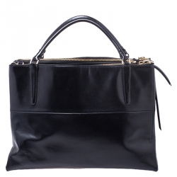 Pre Owned Coach Black Leather Borough Tote