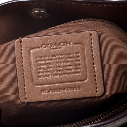 Pre Owned Coach Brown Coated Canvas and Leather Carryall Satchel