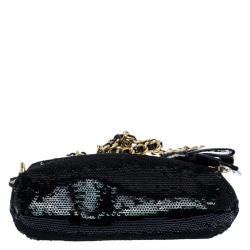 Pre Owned حقيبة كوتش ميني بوبي ترتر أسود وجلد لامع بسلسلة