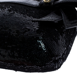 Pre Owned حقيبة كوتش ميني بوبي ترتر أسود وجلد لامع بسلسلة