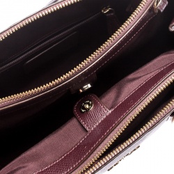 Coach Burgundy Flower Print Coated Canvas Mini Christie Carryall Satchel