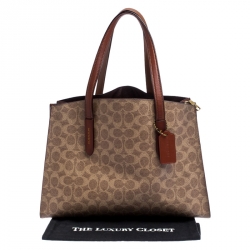 Pre Owned Coach Beige/Brown Coated Canvas and Leather Tote