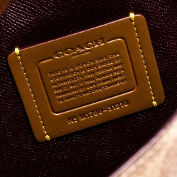 Pre Owned Coach Beige/Brown Coated Canvas and Leather Tote