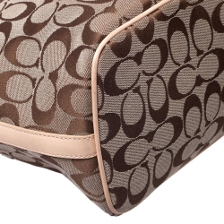 Coach Beige/Brown Signature Canvas and Leather Shopper Tote