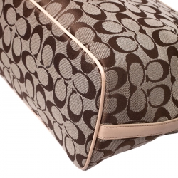 Coach Beige/Brown Signature Canvas and Leather Shopper Tote