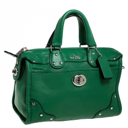 Pre Owned Coach Green Leather Mini Rhyder 33 Satchel