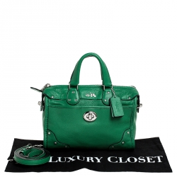 Pre Owned Coach Green Leather Mini Rhyder 33 Satchel