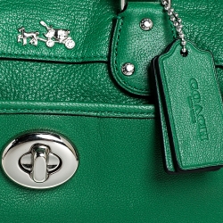Pre Owned Coach Green Leather Mini Rhyder 33 Satchel