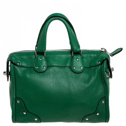 Pre Owned Coach Green Leather Mini Rhyder 33 Satchel