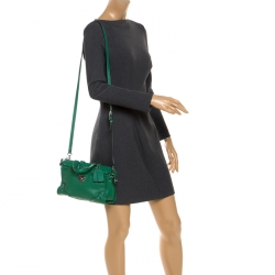 Pre Owned Coach Green Leather Mini Rhyder 33 Satchel