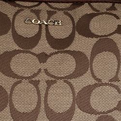 Coach Beige/Brown Signature Canvas and Leather Satchel