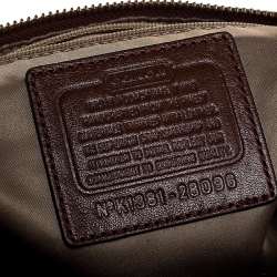 Coach Beige/Brown Signature Canvas and Leather Satchel
