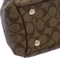 Pre Owned Coach Beige/Brown Coated Canvas Margot Carryall Satchel