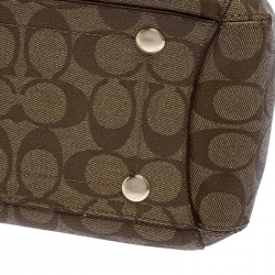Pre Owned Coach Beige/Brown Coated Canvas Margot Carryall Satchel