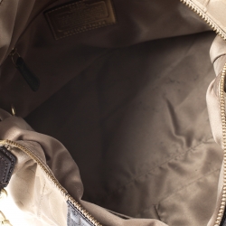 Pre Owned Coach Beige/Brown Canvas and Patent Leather Madison Audrey Satchel