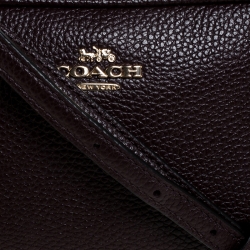 Pre Owned Coach Burgundy Leather Camera Crossbody Bag