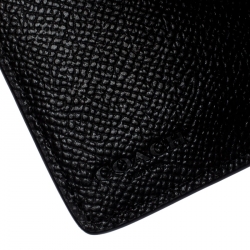 Pre Owned Coach Black Leather Compact Wallet