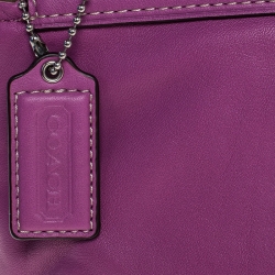 Pre Owned Coach Fuschia Pleated Leather Wristlet