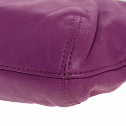 Pre Owned Coach Fuschia Pleated Leather Wristlet