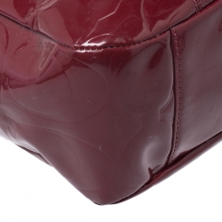 Pre Owned Coach Red Gallery Embossed Patent Leather Tote