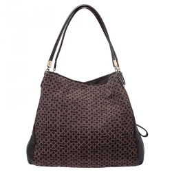 Coach Brown Signature Canvas Edie 31 Shoulder Bag
