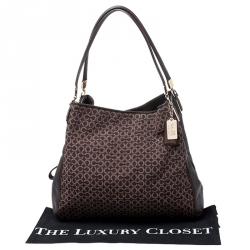Coach Brown Signature Canvas Edie 31 Shoulder Bag