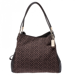 Coach Brown Signature Canvas Edie 31 Shoulder Bag
