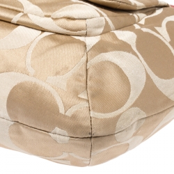 Pre Owned Coach Beige/Pink Canvas Kristin Hobo Shoulder Bag