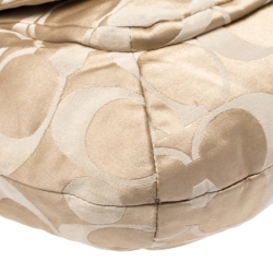 Pre Owned Coach Beige/Pink Canvas Kristin Hobo Shoulder Bag