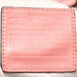 Pre Owned Coach Beige/Pink Canvas Kristin Hobo Shoulder Bag