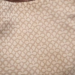 Pre Owned Coach Beige/Brown OP Art Fabric and Leather Madisson Needlepoint Hobo