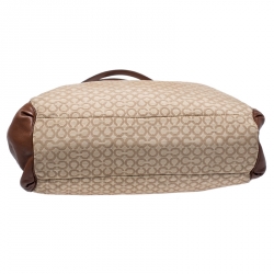 Pre Owned Coach Beige/Brown OP Art Fabric and Leather Madisson Needlepoint Hobo