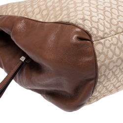 Pre Owned Coach Beige/Brown OP Art Fabric and Leather Madisson Needlepoint Hobo