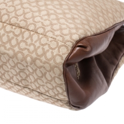 Pre Owned Coach Beige/Brown OP Art Fabric and Leather Madisson Needlepoint Hobo