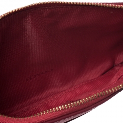 Pre Owned Coach Red Leather Herald Stud Crossbody Bag